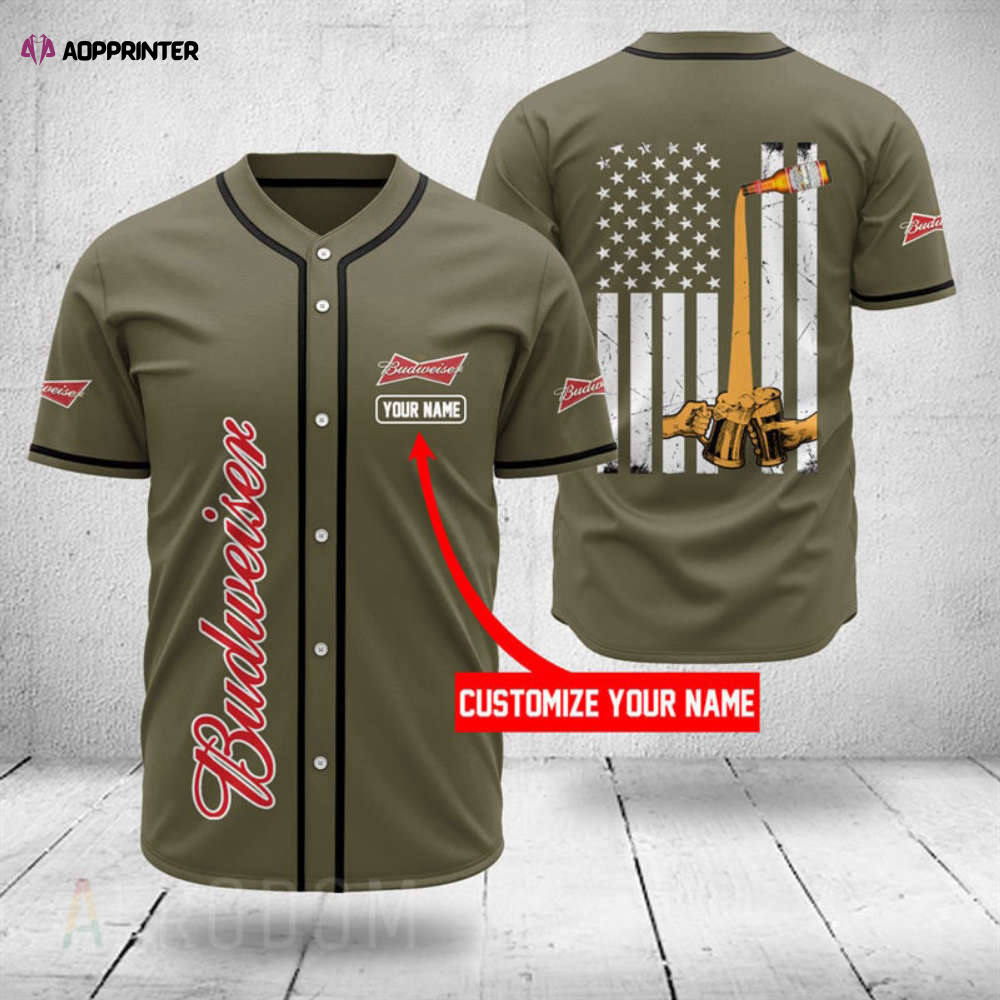 Personalized Budweiser Beer Baseball Jersey