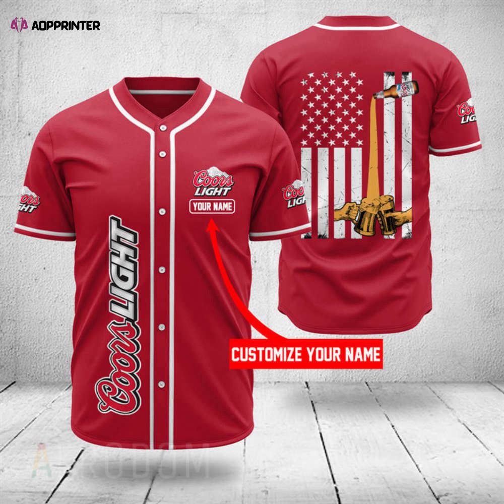 US Flag Black Skull Budweiser Baseball Jersey