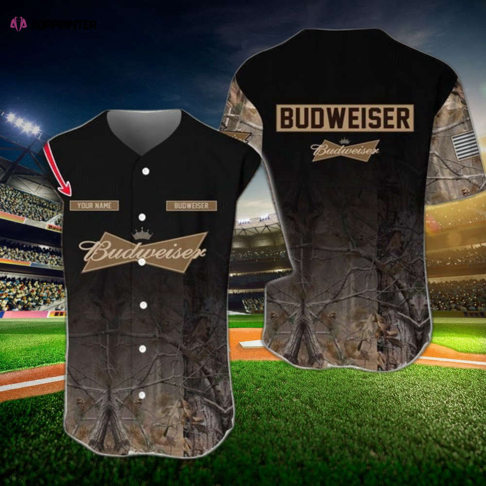 Personalized Deer Hunting Budweiser Baseball Jersey