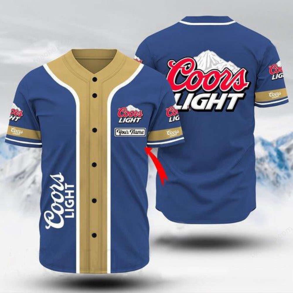 Custom Coors Light Baseball Jersey – Personalized Multicolor Design