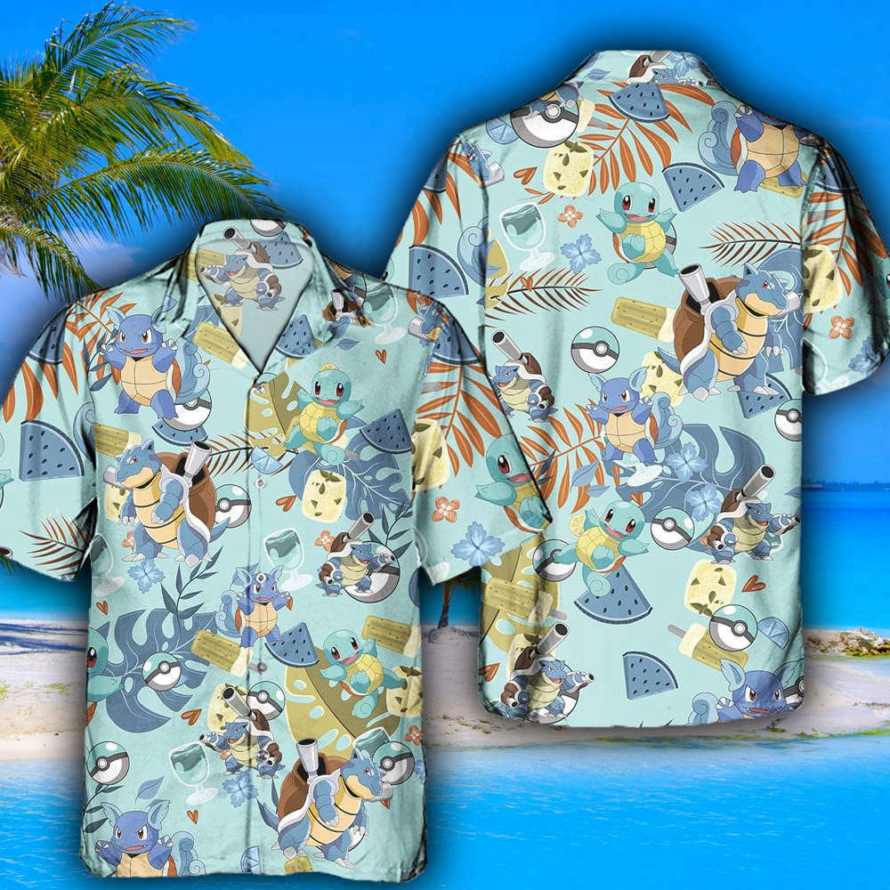 Pokemon Squirtle Combo Hawaiian Shirt And Shorts Summer Beach Gift For Men And Women