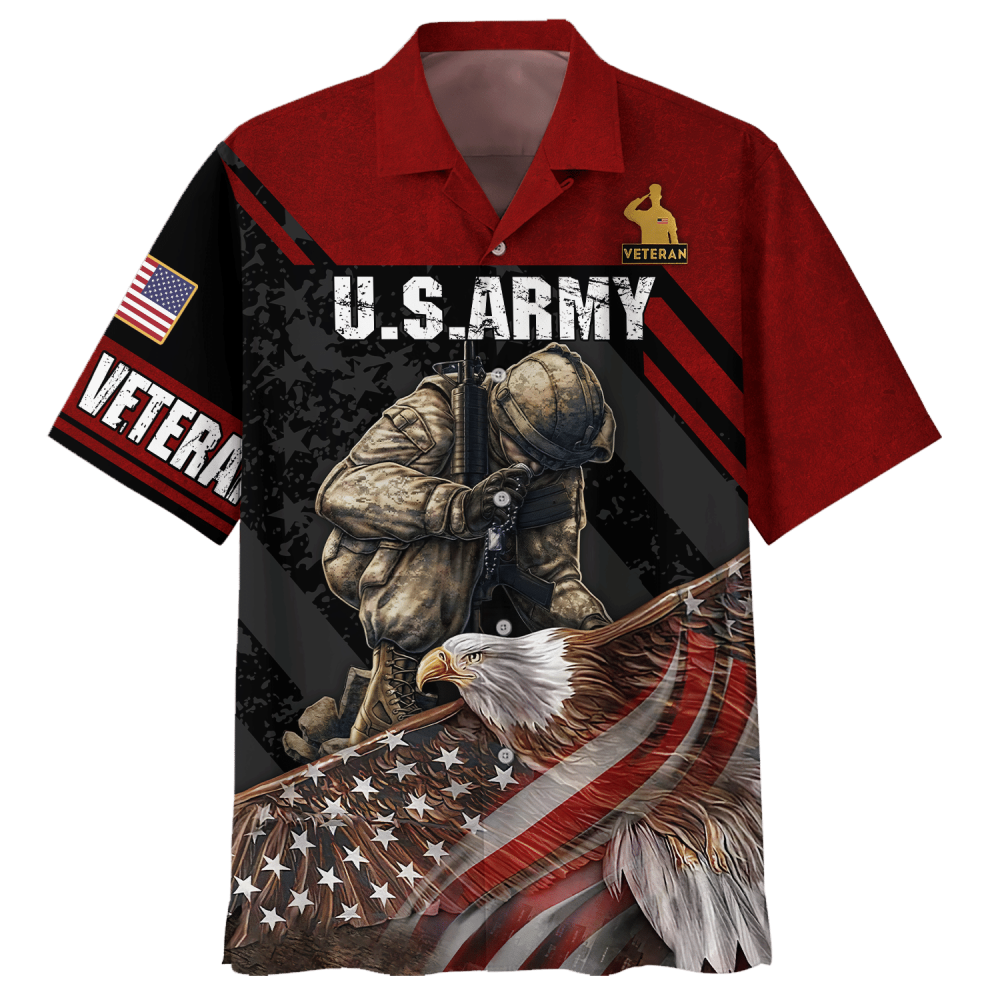 Red Eagle Us Army Veteran Hawaiian Shirt