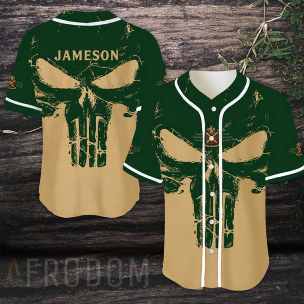 Retro Skull Jameson Whiskey Baseball Jersey