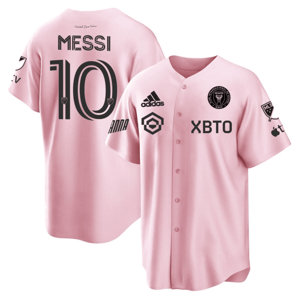 Shop Lionel Messi Inter Miami Pink Baseball Jersey – Cool Base Stitched Men s Gear