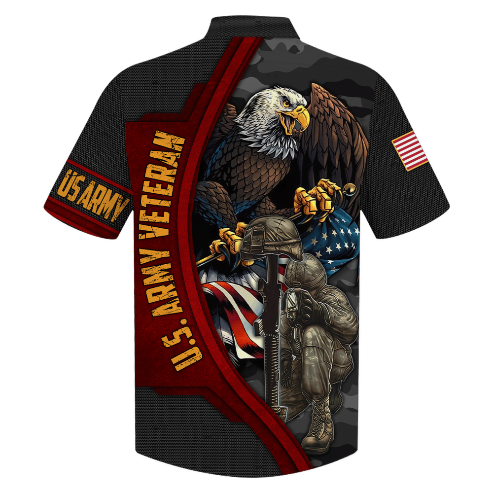 Soldiers And Eagle Us Army Veteran Hawaiian Shirt - Aopprinter