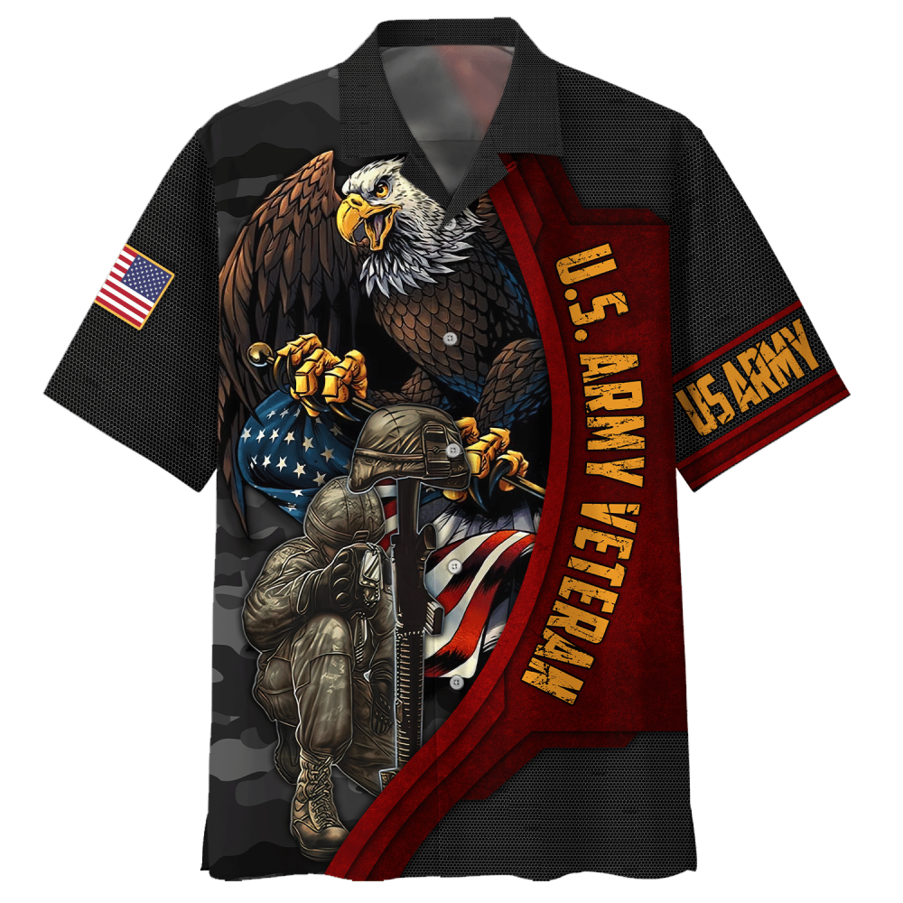 Soldiers And Eagle Us Army Veteran Hawaiian Shirt