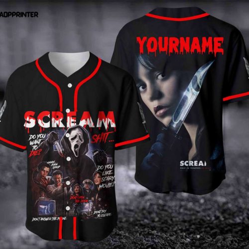 Scream Halloween Baseball Jersey: Spook up Your Game with this Stylish All Hallows Eve Apparel