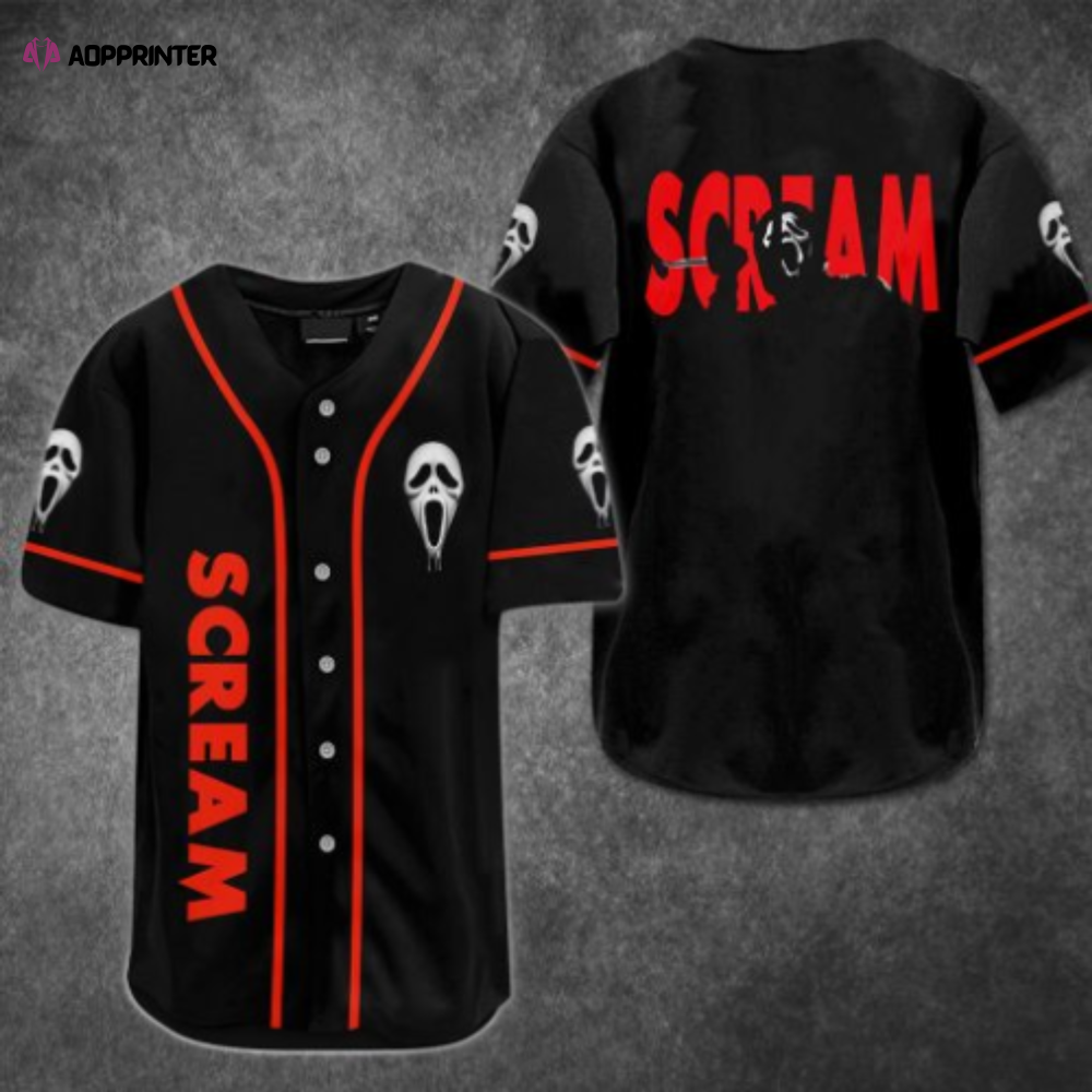 Spooky Ghostface Scream Baseball Jersey Shirt – Perfect for Halloween