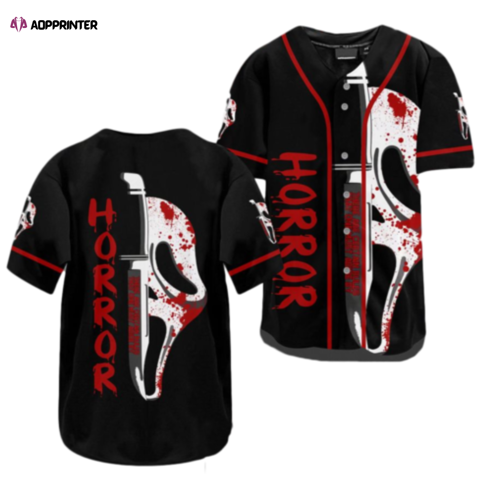 Spooky Ghostface Scream Baseball Jersey Shirt – Perfect for Halloween