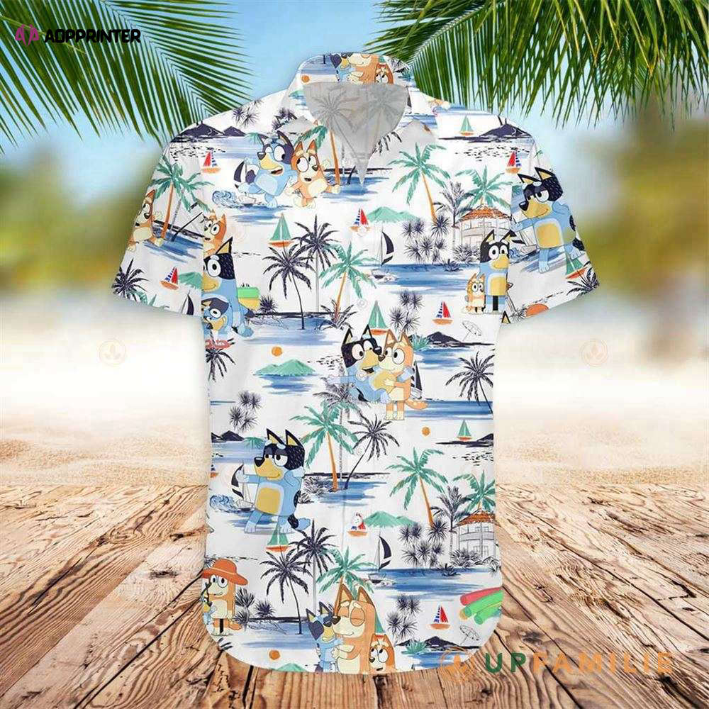 Stand out in Style with the Bluey Aloha Tropical Hawaiian Shirt