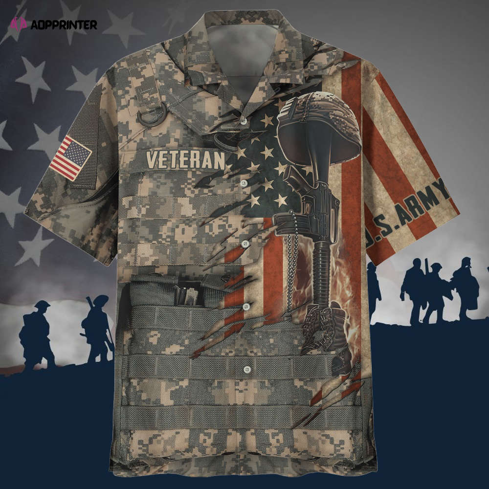 Us Army Veteran Gun Hawaiian Shirt