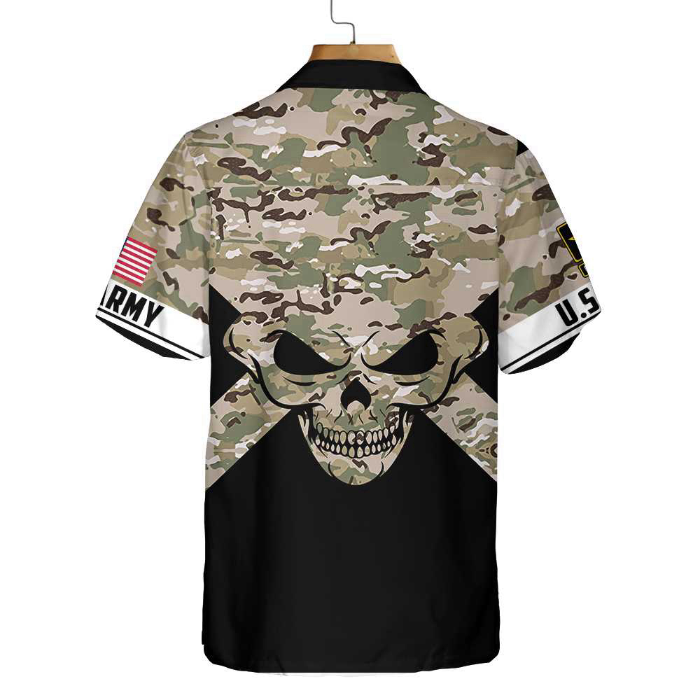 Veteran Skull Hawaiian Shirt, U.S. Army Veteran Shirt, Best Gift For Veterans