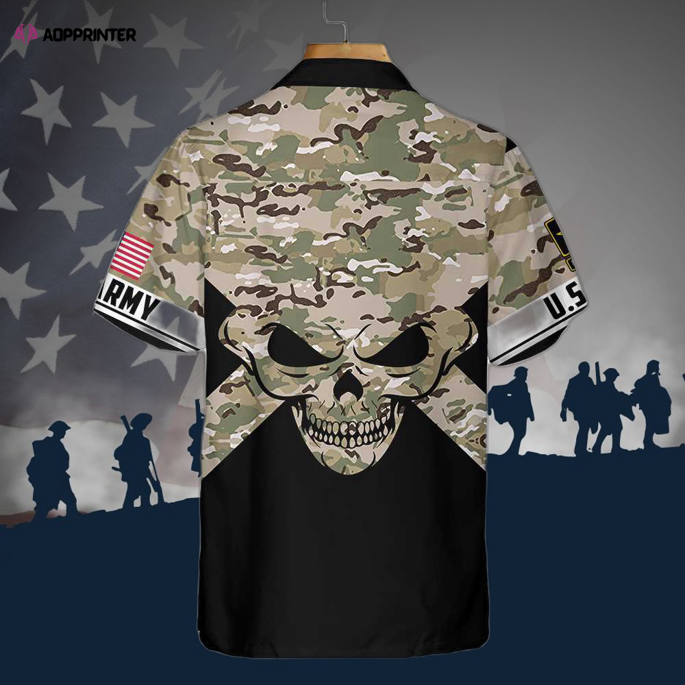 Veteran Skull Hawaiian Shirt, U.S. Army Veteran Shirt, Best Gift For Veterans