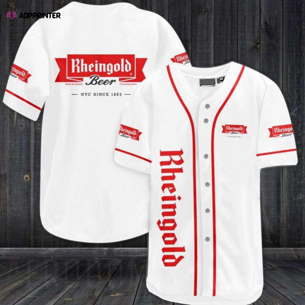 White Rheingold Beer Baseball Jersey