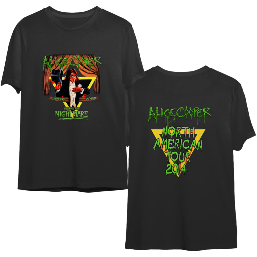 Alice Cooper T-Shirt, Alice Cooper A Nocturnal Vacation Welcome To My Nightmare 2014 Tour
