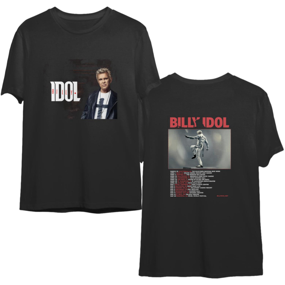 Billy Idol Live Music Tour shirt 2023, Music Band Tour 2023 Shirt