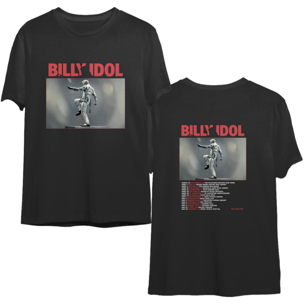 Billy Idol Live Tour 2023 T-Shirt, Billy Idol Concert 2023 Shirt
