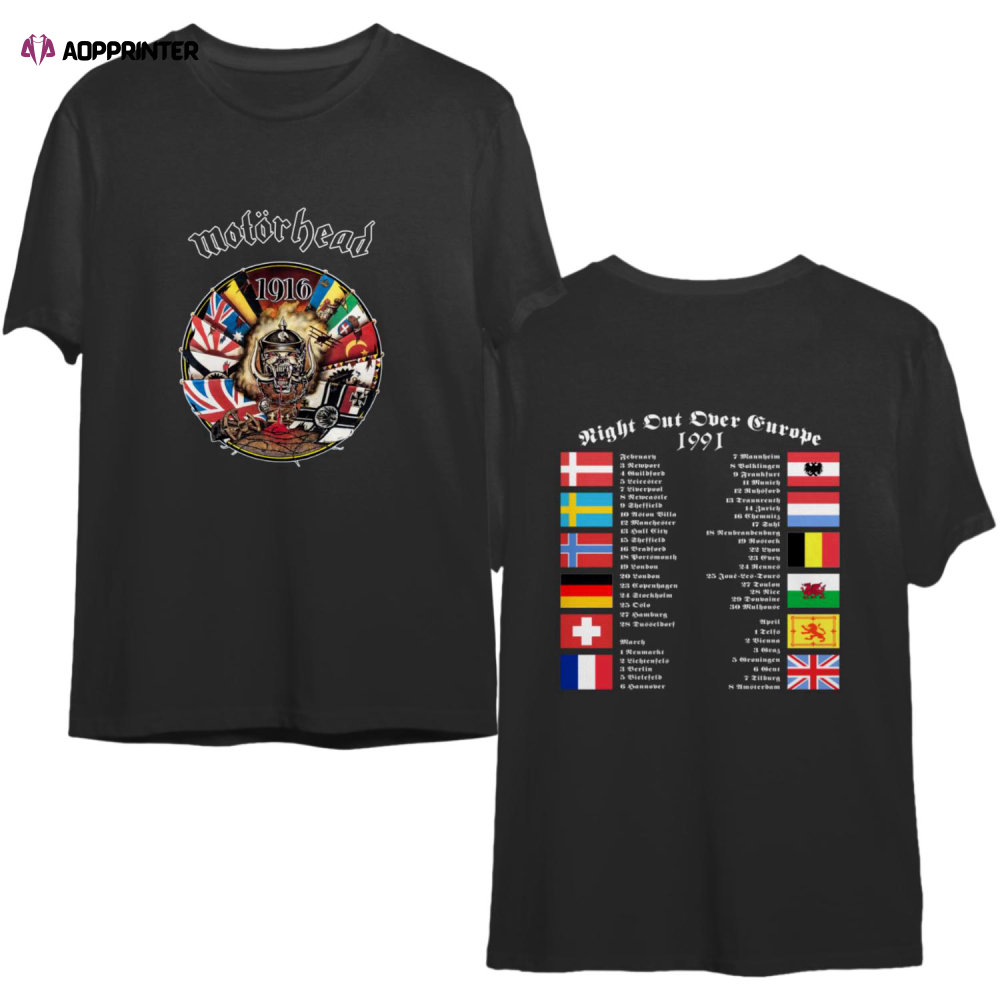 1991 Motorhead Europe Tour Vintage Band Rock Shirt 90s 1990s