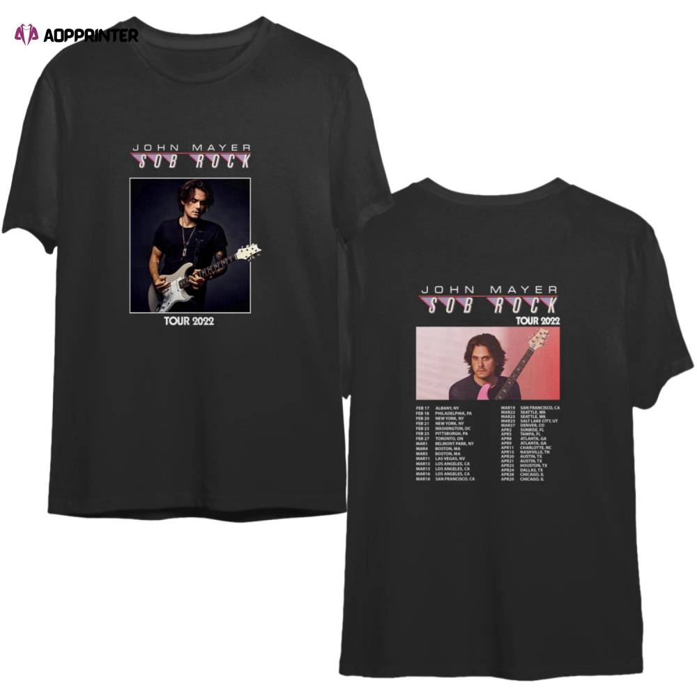2022 Tour John Mayer Sob Rock America Tour T-Shirt, John Mayer T-Shirt, John Mayer Tour Shirt, Concert Tour 2022 T Shirt