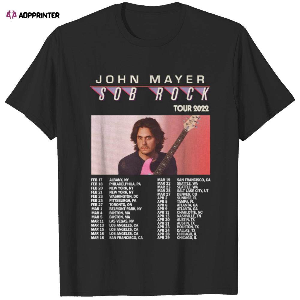 2022 Tour John Mayer Sob Rock America Tour T Shirt