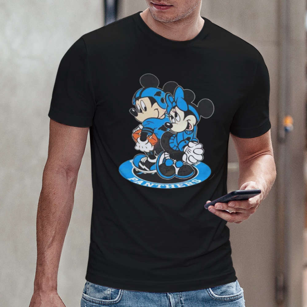 2023 NFL Carolina Panthers Mickey Mouse And Minnie Mouse Shirt Gift For Fan