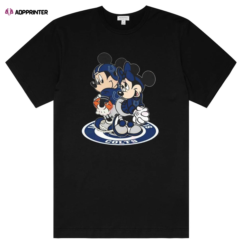 2023 NFL Indianapolis Colts Mickey Mouse And Minnie Mouse Shirt Gift For Fan