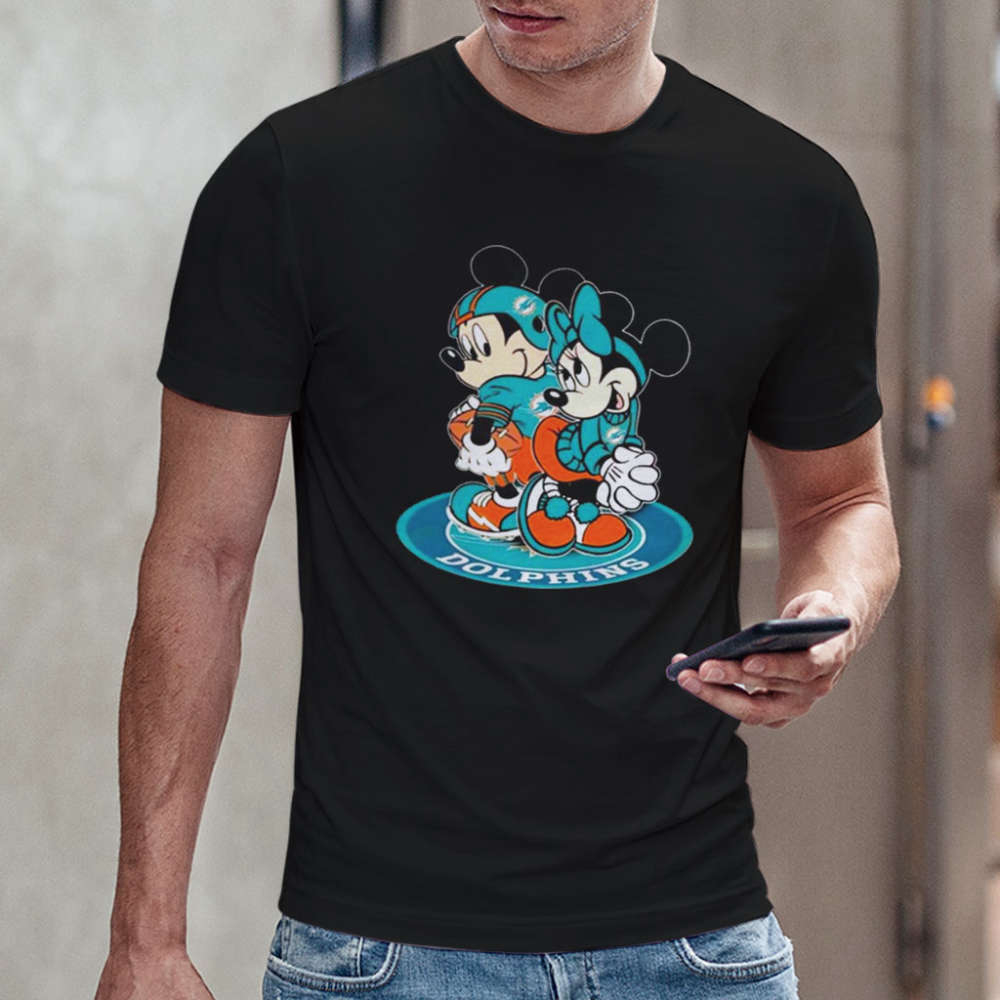 2023 NFL Miami Dolphins Mickey Mouse And Minnie Mouse Shirt Gift For Fan