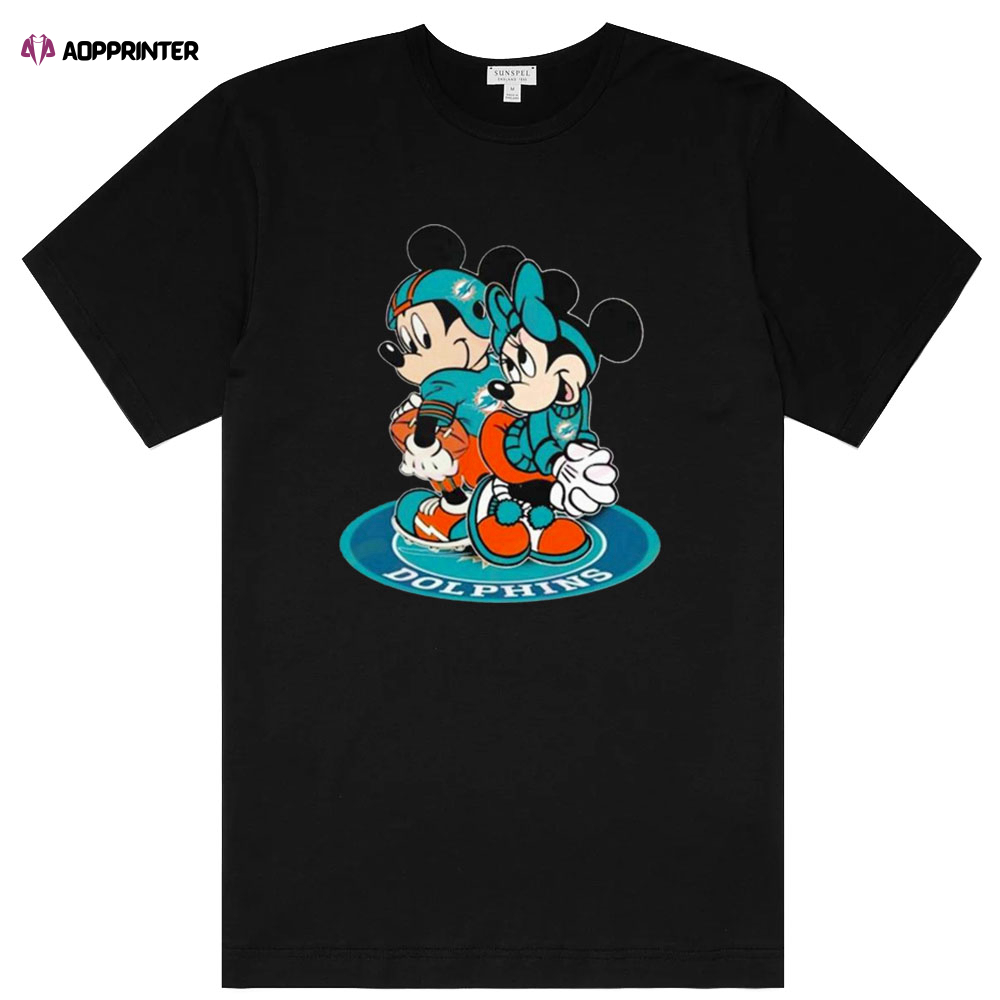 2023 NFL Miami Dolphins Mickey Mouse And Minnie Mouse Shirt Gift For Fan