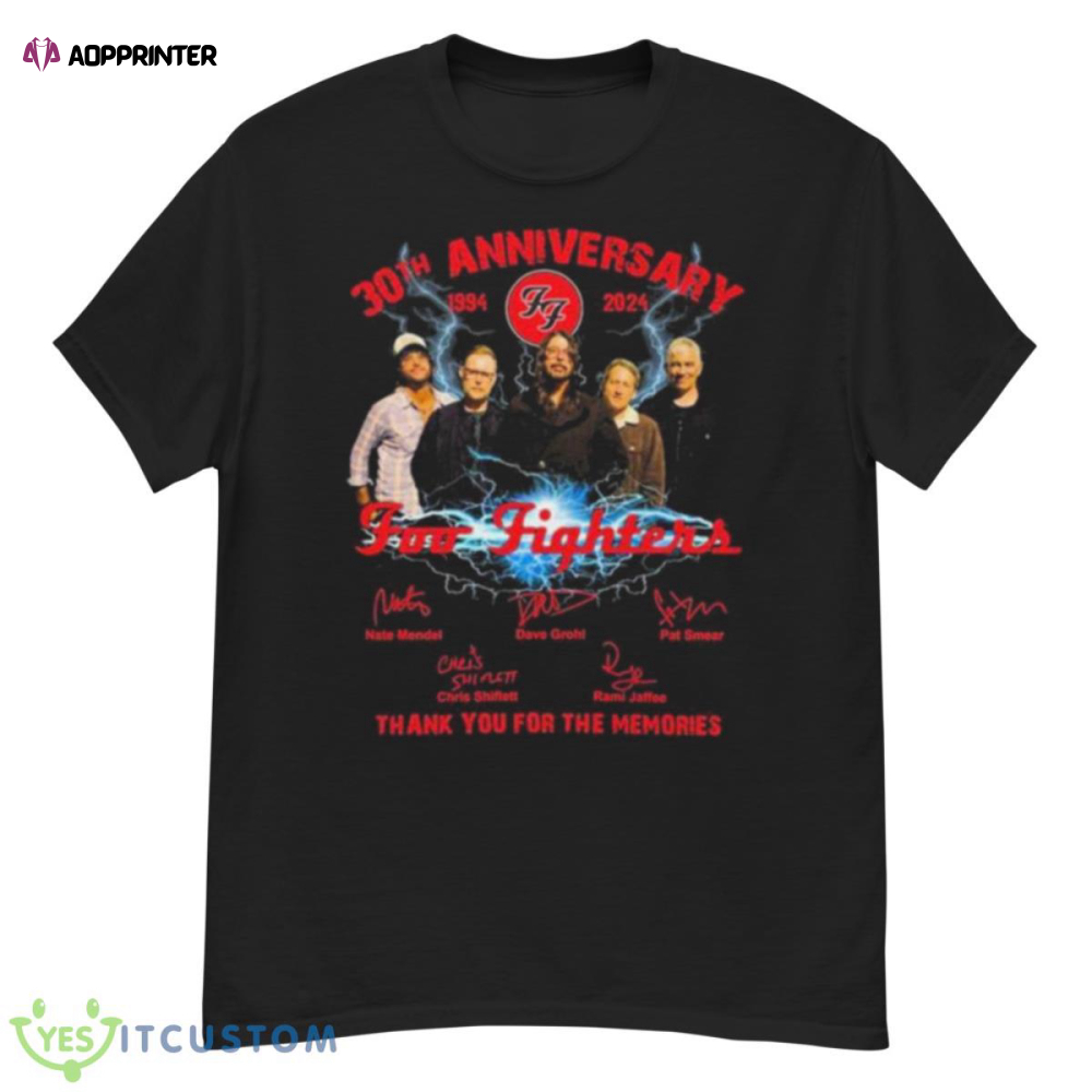 30th Anniversary 1994 2024 Foo Fighters Thank You For The Memories Signatures Shirt
