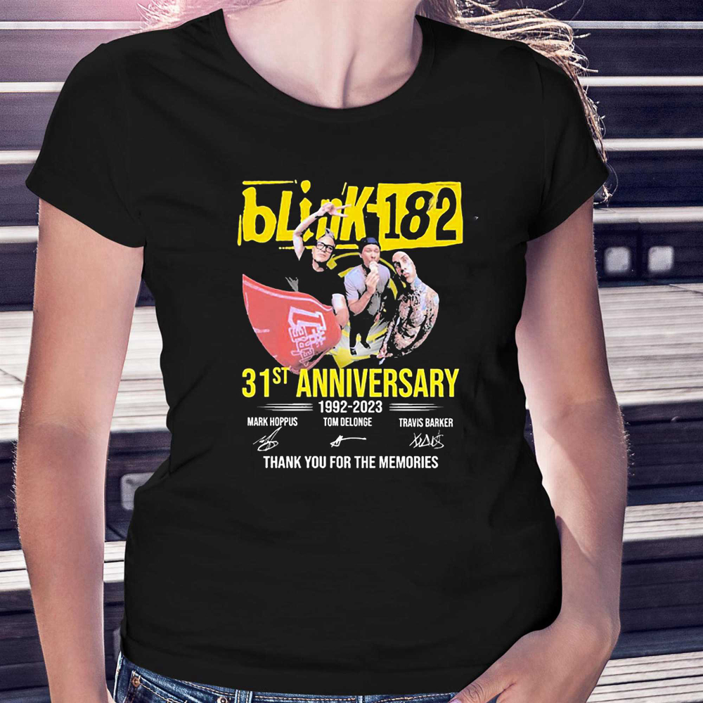 31st Anniversary 1992-2023 Blink-182 Band Thank You For The Memories Signatures Shirt
