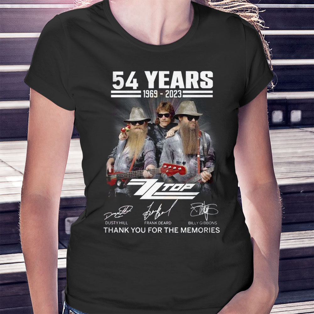 54 Years 1969 – 2023 Zz Top Thank You For The Memories T-shirt