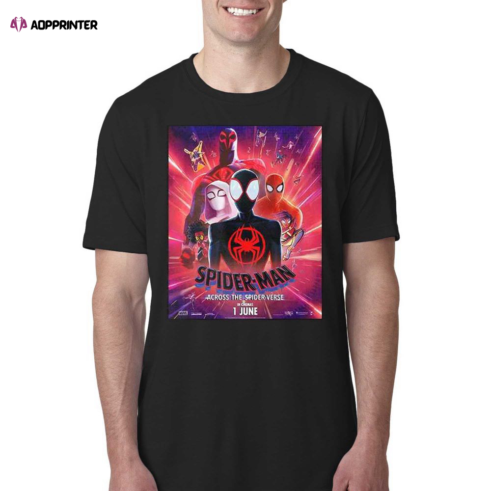 A New Poster For Spider-man Across The Spider-verse Marvel Studios Movie T-shirt