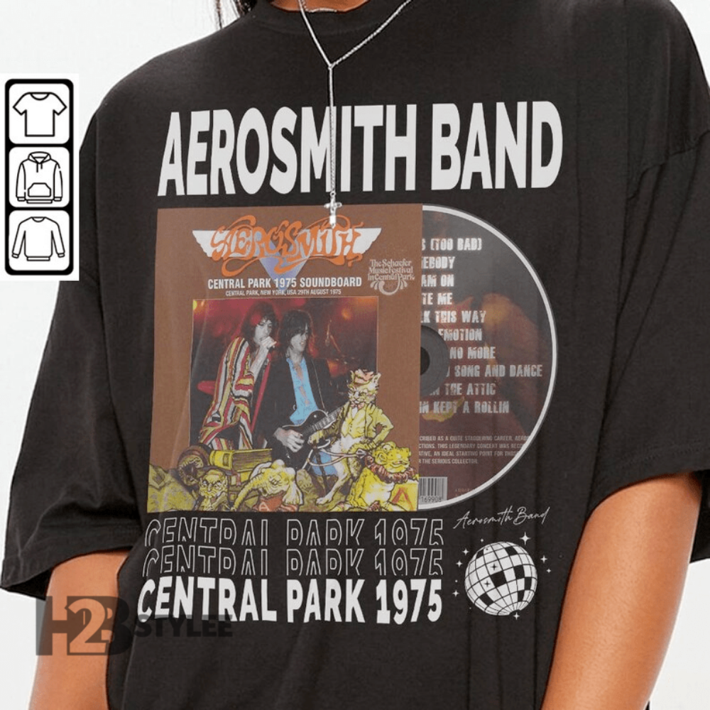 Aerosmith Band Cental Park 1975 Tour 2023 Retro Vintage Music Tour 2023 Unisex T Shirt, Sweatshirt, Hoodie