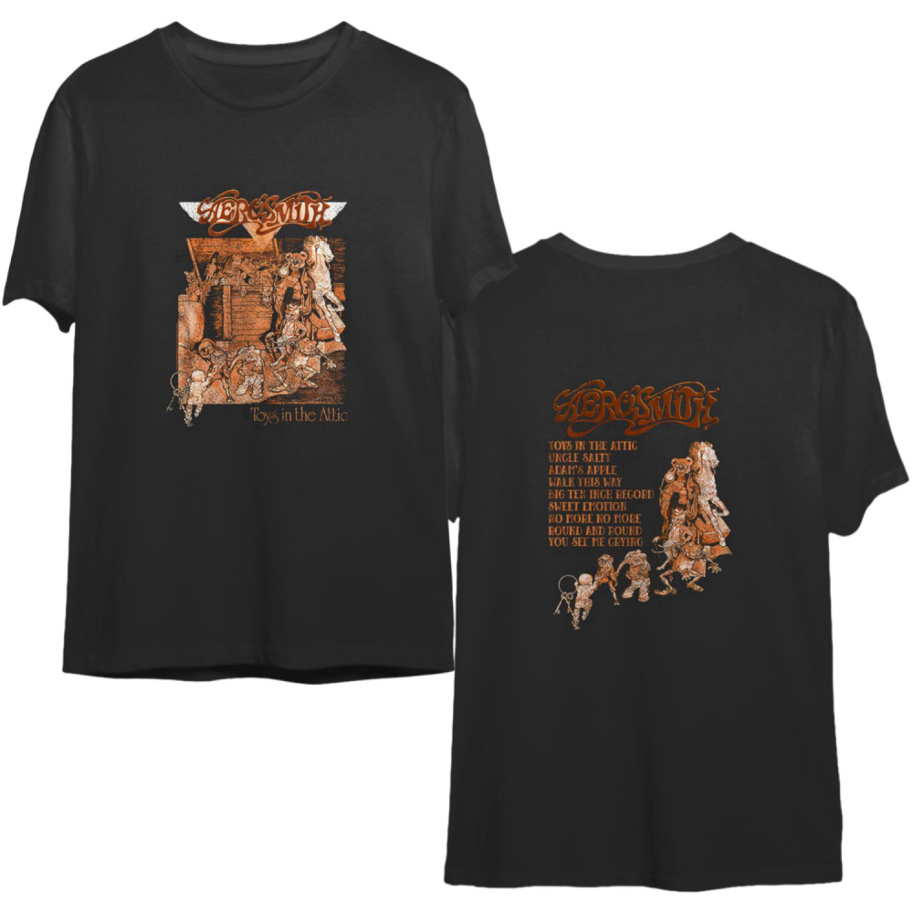 Aerosmith Toys in the Attic Album Tracklist Men’s T-Shirt, Rock Band Concert Tour T-Shirt