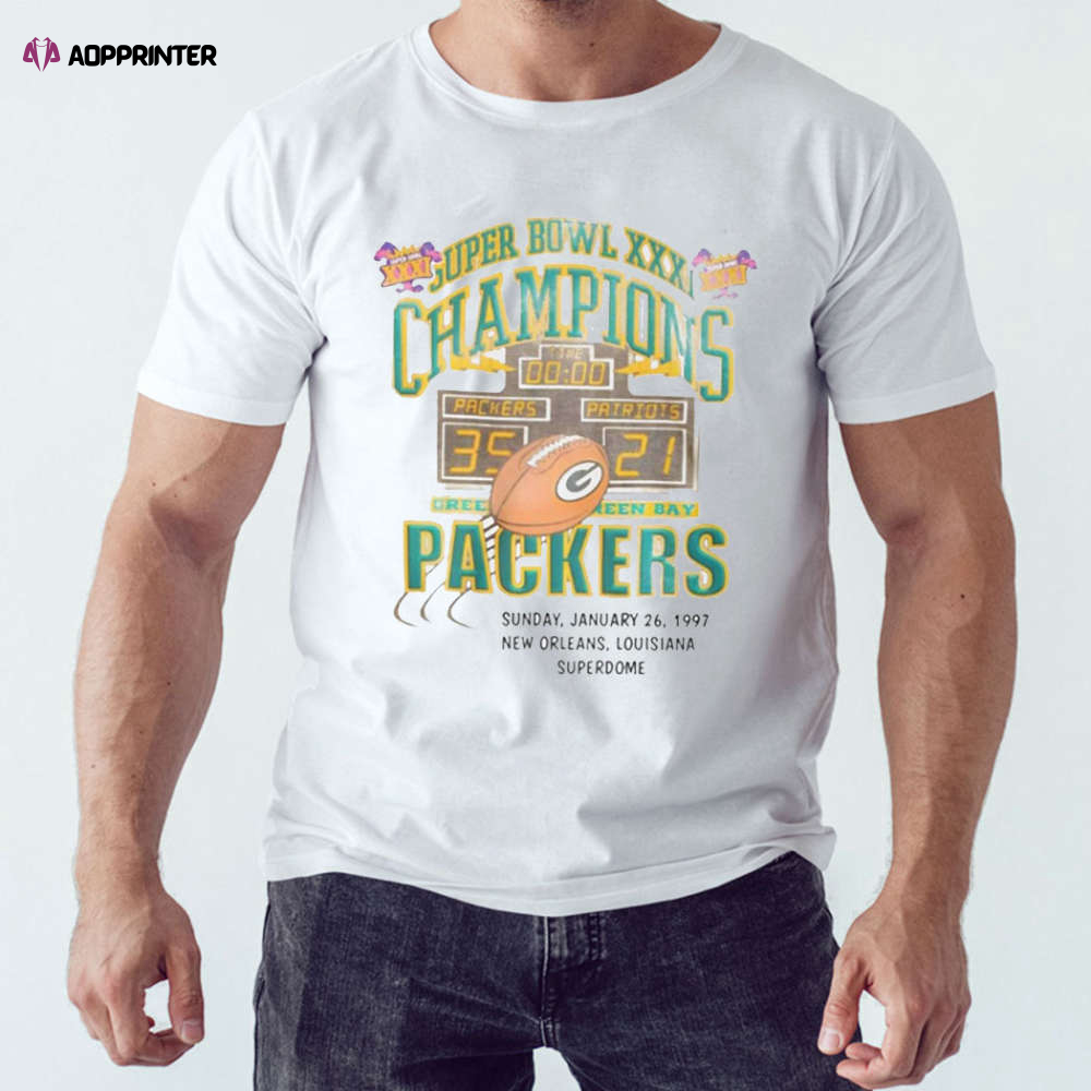 Aj Dillon T-shirt Super Bowl Xxxi Champions Green Bay Packers