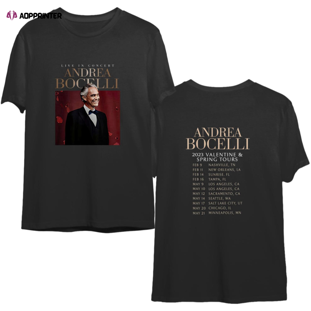 Andrea Bocelli Valentine and Spring Tour 2023 Shirt