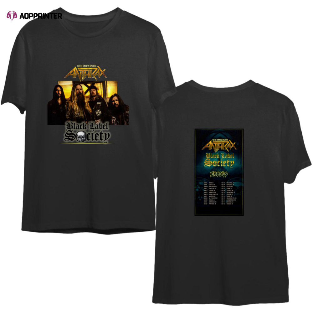 Anthrax   BIack LabeI Society Tour 2023 Shirt, Anthrax Shirt