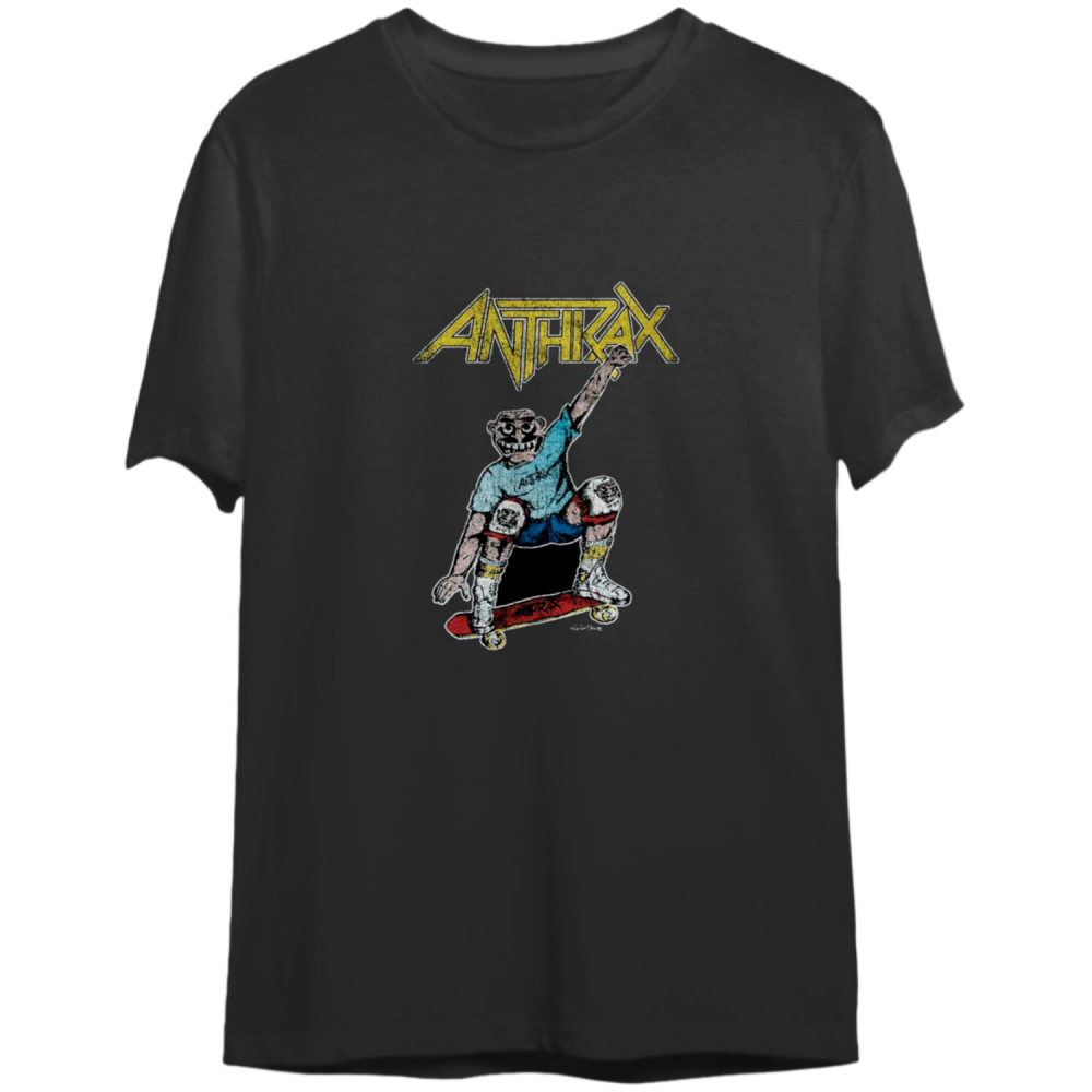 Anthrax Unisex Tee: Spreading Skater Notman Vintage (Back Print)