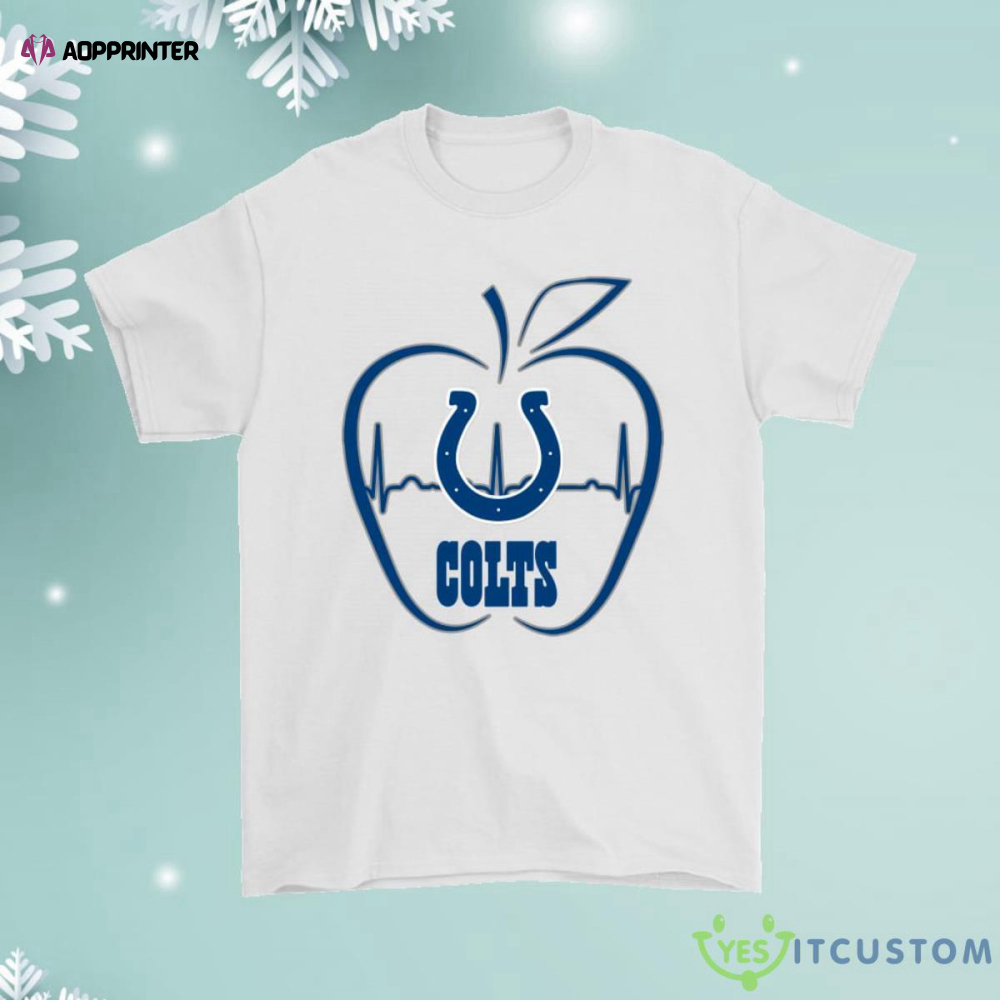 Apple Heartbeat Teacher Symbol Indianapolis Colts Shirt