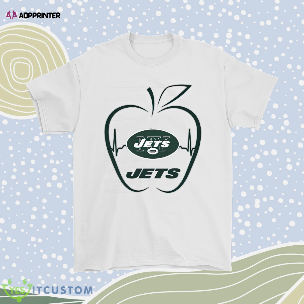 Apple Heartbeat Teacher Symbol New York Jets Men Women Shirt