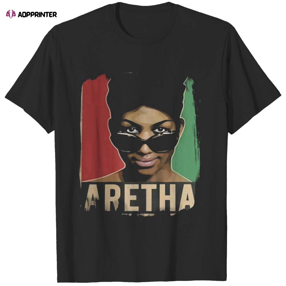 Aretha Franklin Shirt Men’s Classic Short Sleeve Tees Shirts Tops