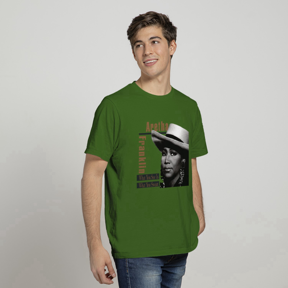 Aretha Franklin What You See is Womens Creative Print T-Shirt Black