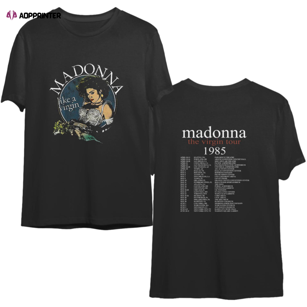 Madonna Like A Virgin Tour 1985 T-Shirt: Iconic Madonna Merchandise