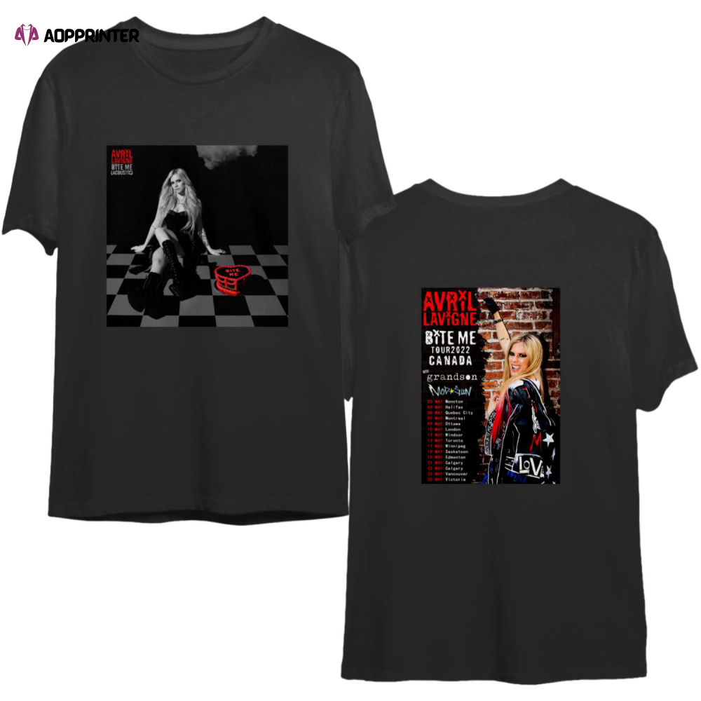 Avril Lavigne T-Shirt,Avril Lavigne bite me tour 2022 T-Shirt, Ramona Lavigne Shirt, Pop Punk Queen Shirt