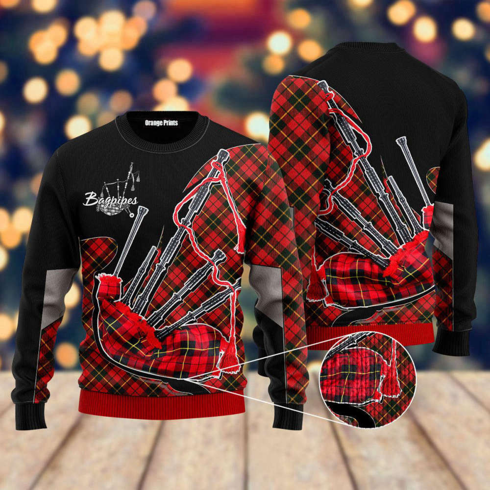 Bagpipes Music Ugly Christmas Sweater – Festive Attire for Men & Women