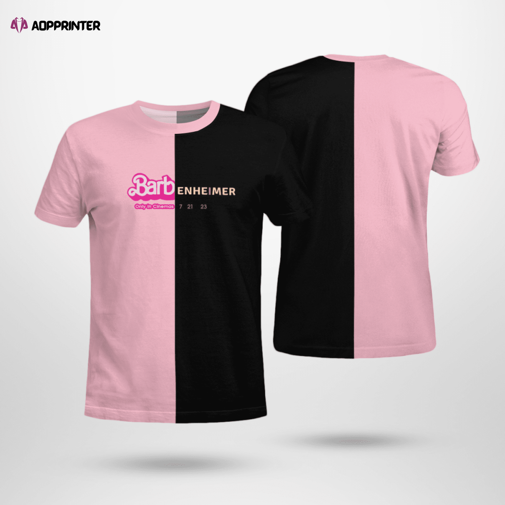 Barbie X Oppenheimer Summer Blockbuster Pink Black Shirt