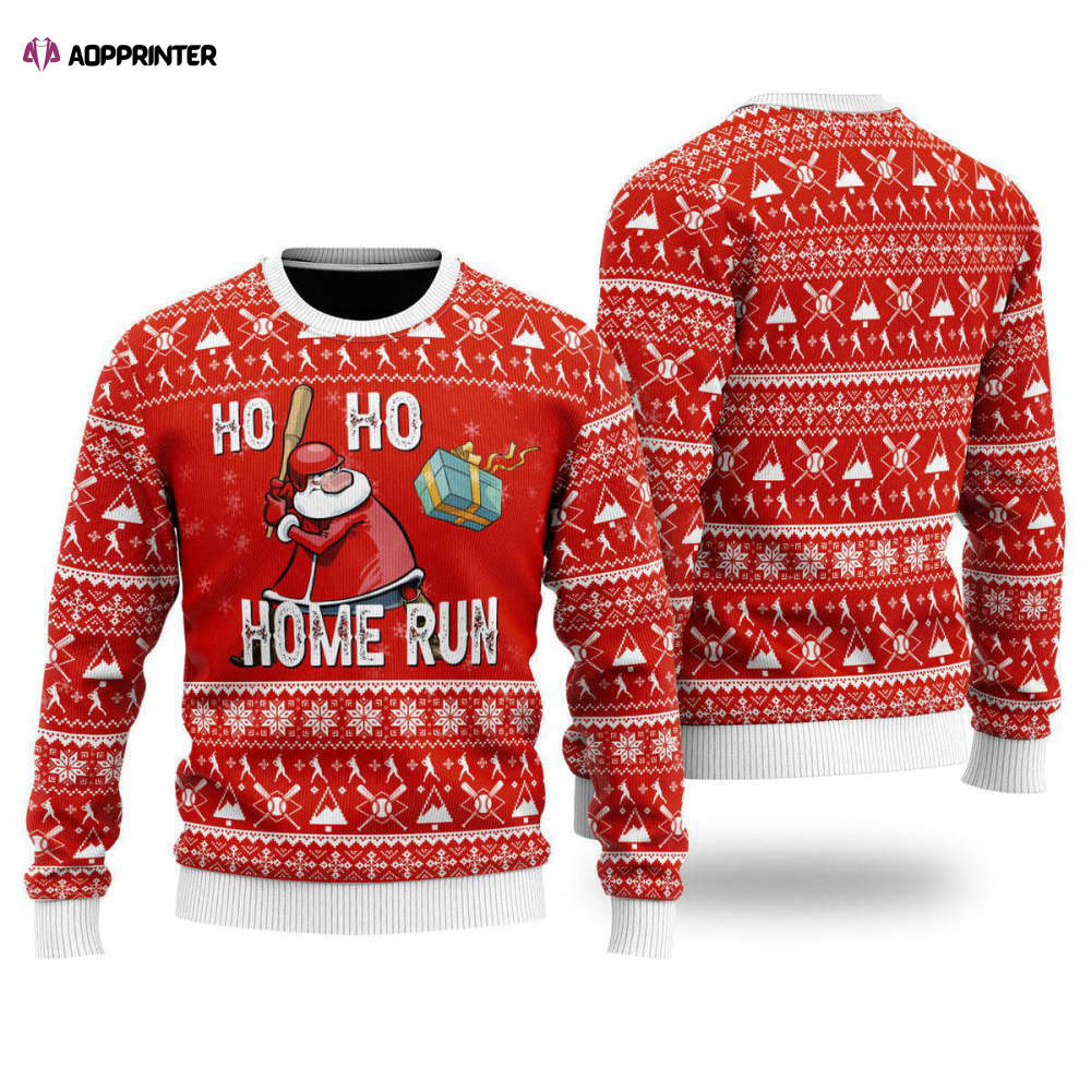 Baseball Ho Ho Homerun Ugly Christmas Sweater – Perfect for Men & Women UH1506