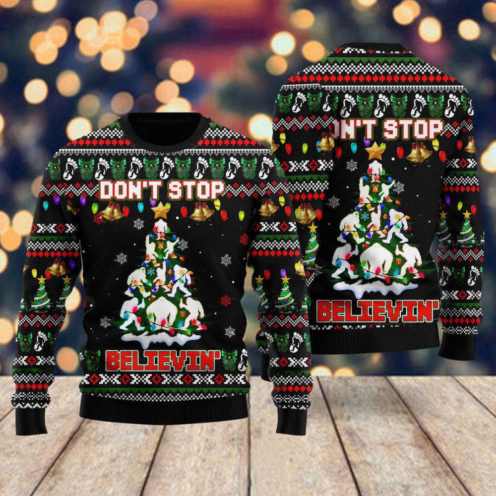 Believe in Bigfoot Xmas: Ugly Christmas Sweater for Men & Women