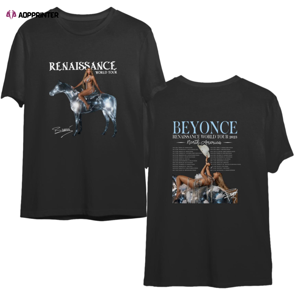 2023 Beyonce Renaissance North American Tour T-Shirt, Beyonc Tour Double Sided Shirt