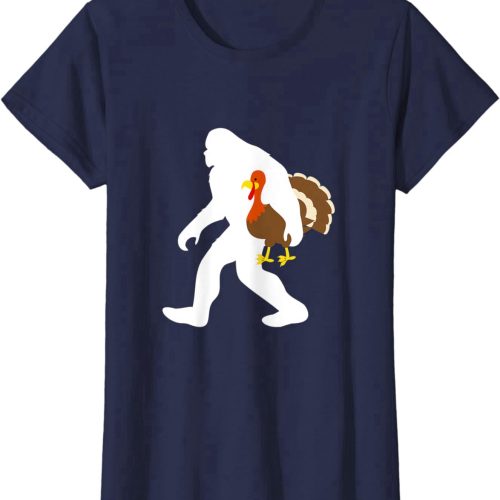 Bigfoot Thanksgiving T-Shirt Funny Sasquatch Turkey Gift